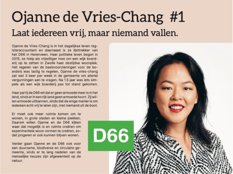 Ojanne de Vries-Chang, de eerste Chinese vrouw in het gemeenteraadsbestuur.